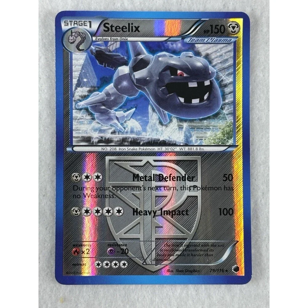 Pokemon Reverse Holo Lot Dragonite 83/116 & Steelix Team Plasma 79/116 Rare